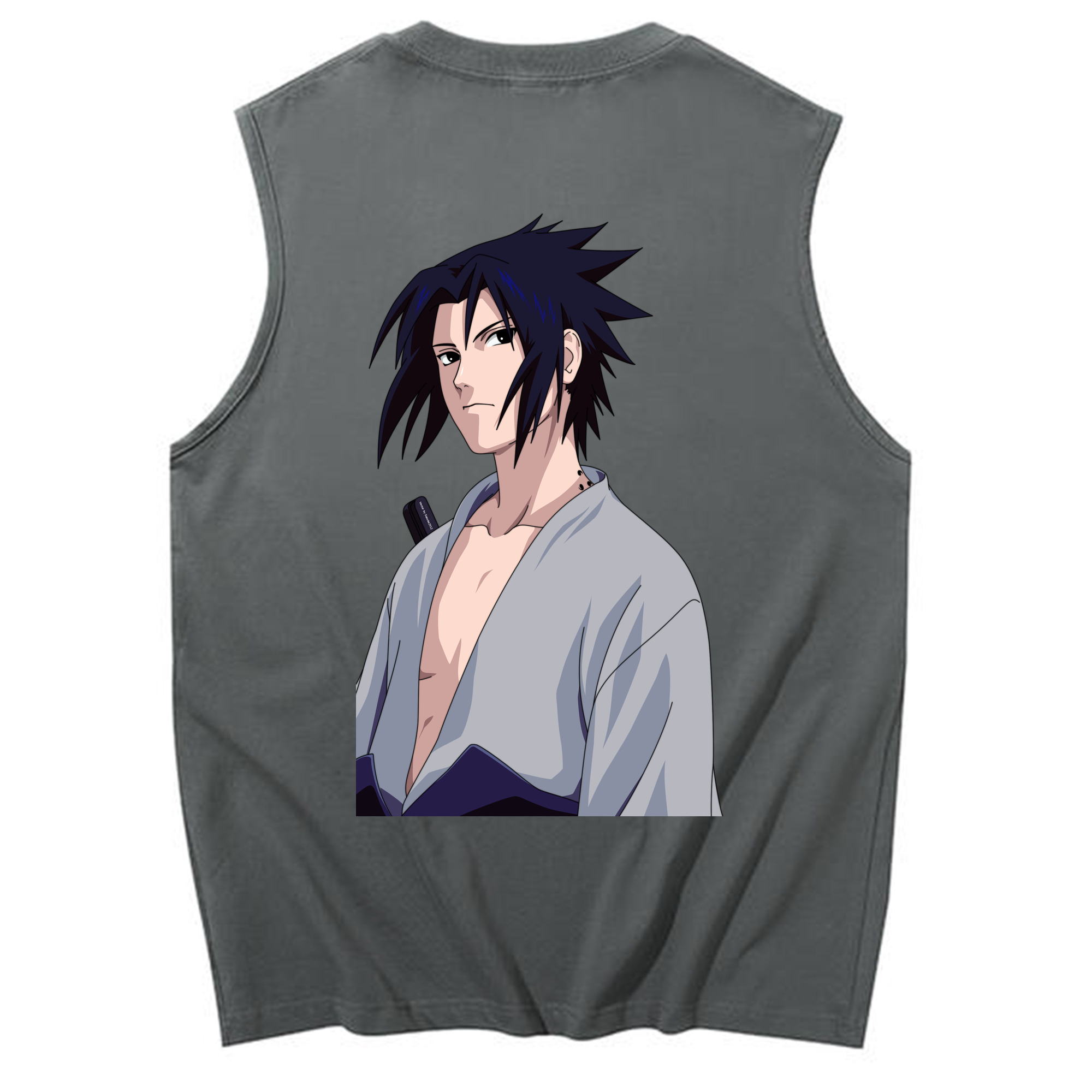 （画像用） NARUTO -ナルト- うちは サスケ Uchiha Sasuke コットン100％タンクトップ（背面プリント）